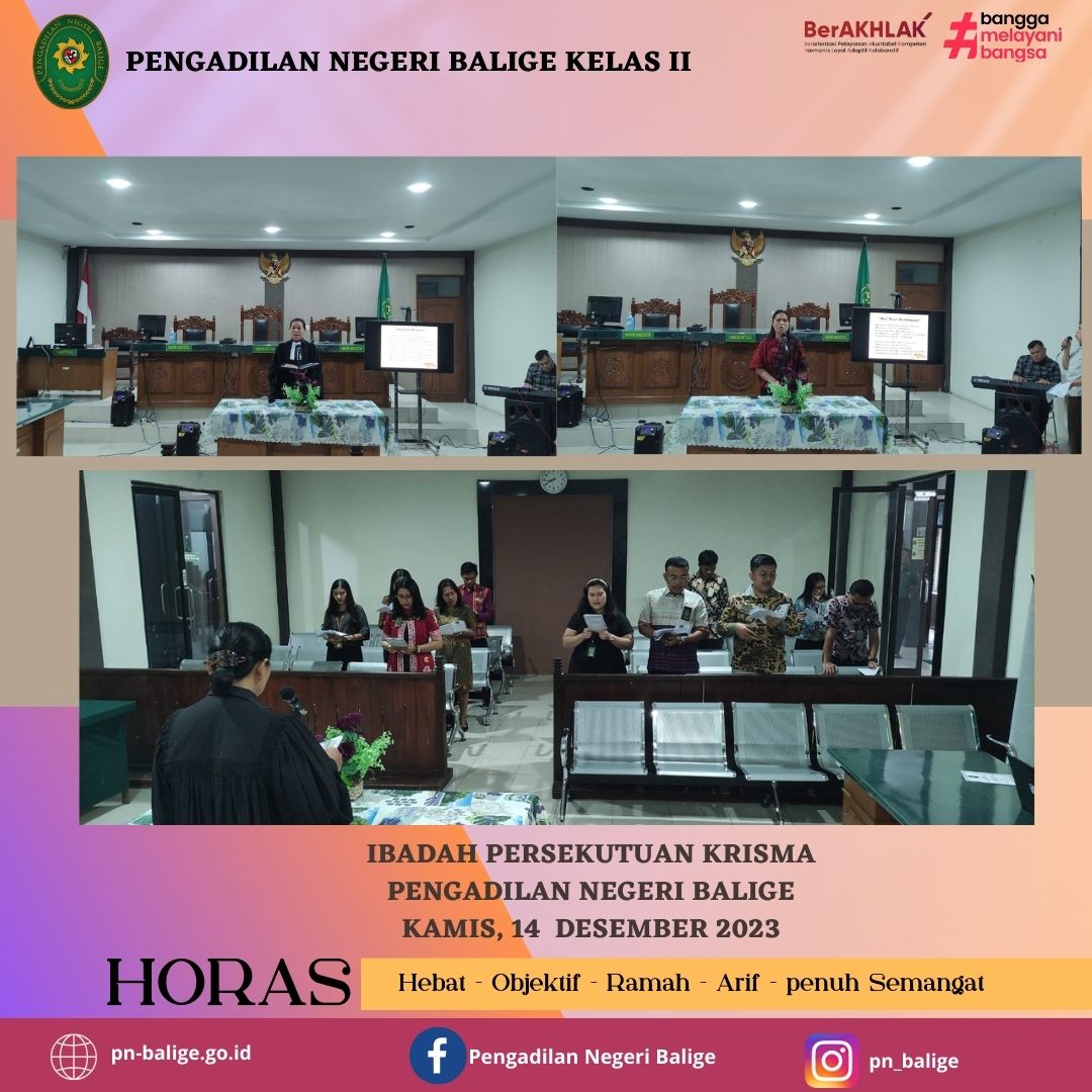 Ibadah Persekutuan KRISMA Pengadilan Negeri Balige